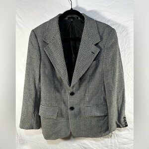 ZARA Wool Houndstooth Checkered Straight Blazer Size 36